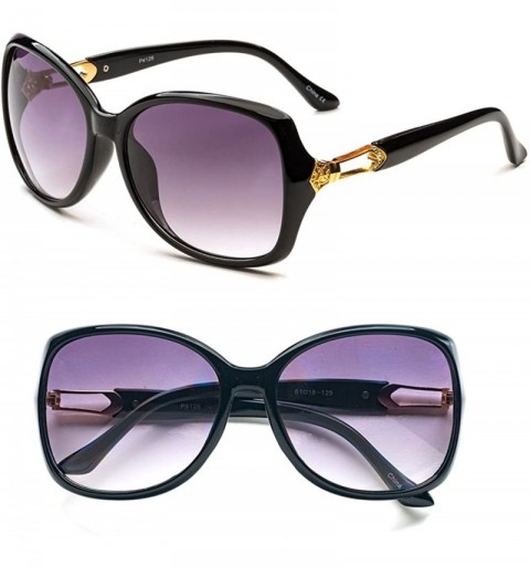 Oversized Women Oversize Trendy Fashion Sunglasses - Bk - CF12O7TXB4S $10.38