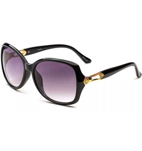 Oversized Women Oversize Trendy Fashion Sunglasses - Bk - CF12O7TXB4S $10.38