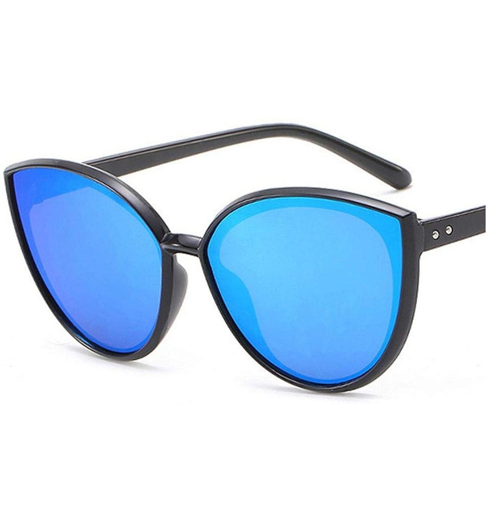 Oval Luxury Ers Cat Eye Sunglasses Vintage Retro Female Sun Glasses Women UV400 Eyewear - C6blue - CX199CET4AY $21.31