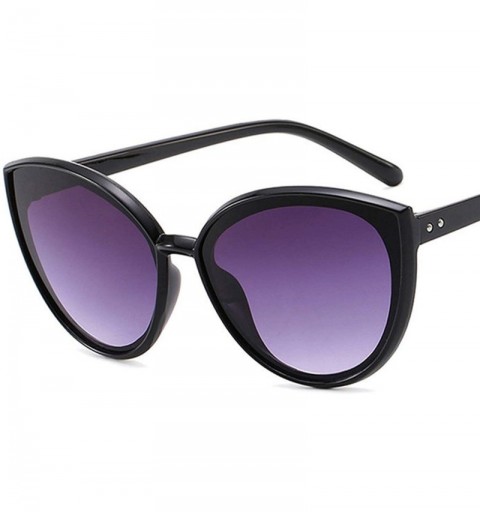 Oval Luxury Ers Cat Eye Sunglasses Vintage Retro Female Sun Glasses Women UV400 Eyewear - C6blue - CX199CET4AY $21.31