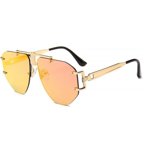 Square Oversized Rimless Sunglasses Women New Brand Design Vintage Square Sun Glasses Men Irregular Eyewear - Grey - C418S9TH...