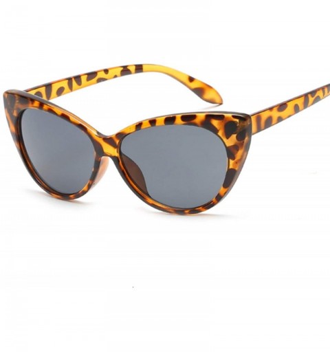 Cat Eye Small Classic Women Sunglasses Vintage Luxury Plastic Cat Eye Sun Glasses UV400 Fashion - Floral Gray - CU198580KYZ $...