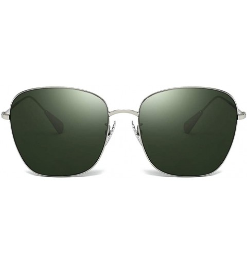 Oval Unisex Sunglasses Retro Gold Grey Drive Holiday Oval Non-Polarized UV400 - Silver - CW18R96USM3 $10.42