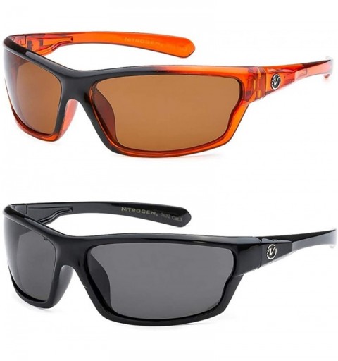 Sport Polarized 2 & 3 Pack Sunglasses - 2 Pack 1- Black & 1- Orange - C61955XK9US $22.59