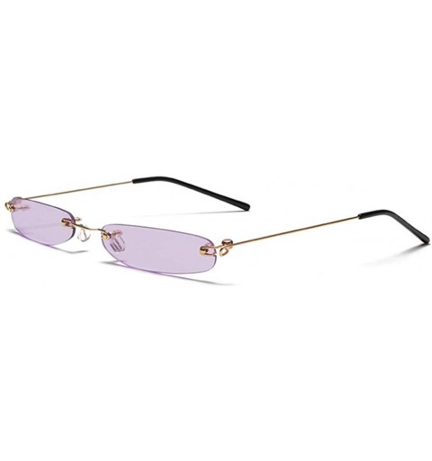 Rimless Retro Small Square Frameless Sunglasses for Women/Men Metal Legs UV400 - C2 - C119054TMD2 $6.24