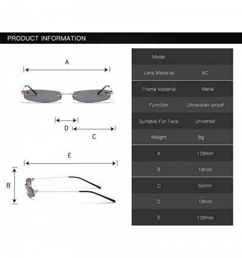 Rimless Retro Small Square Frameless Sunglasses for Women/Men Metal Legs UV400 - C2 - C119054TMD2 $6.24