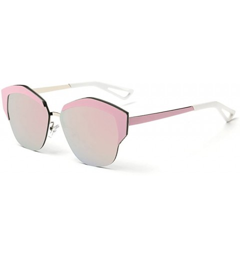 Rectangular personality eyebrow fashion sunglasses - Pink/Pink - CZ12O1NOGBP $14.52