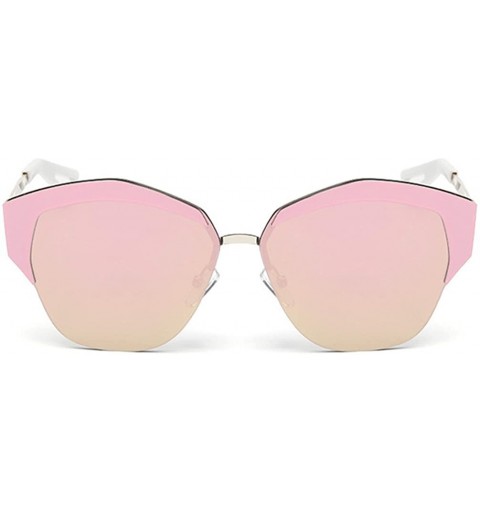 Rectangular personality eyebrow fashion sunglasses - Pink/Pink - CZ12O1NOGBP $14.52