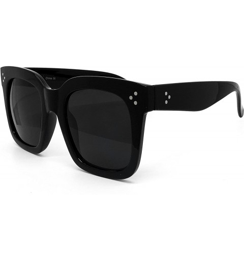 Oversized 7226 Premium Oversize XXL Women Men Mirror Havana Tilda Shadow Style Fashion Sunglasses - Solid Black - CE18YW9LWH4...