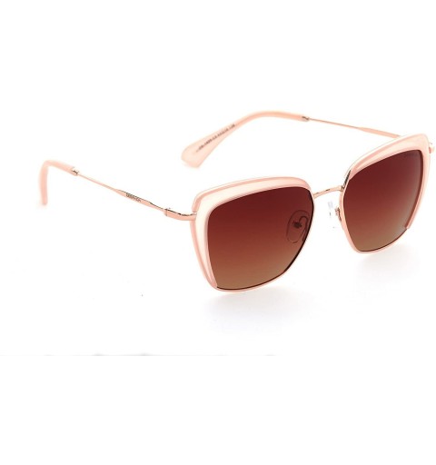 Sport Premium Women's Designer Fashion Cat Eye Over-Sized Polarized Sunglasses with UV Lenses - Made in Italy - Blush - CF189...
