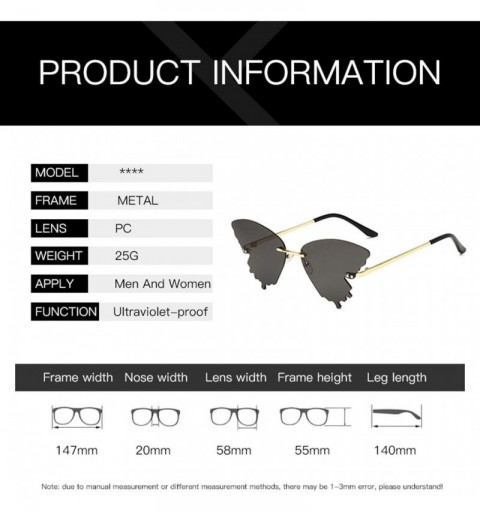 Wrap Sunglasses - Summer New Butterfly Sunglasses Gradient Butterfly Shape Frame - B - CM19064LTT3 $8.73