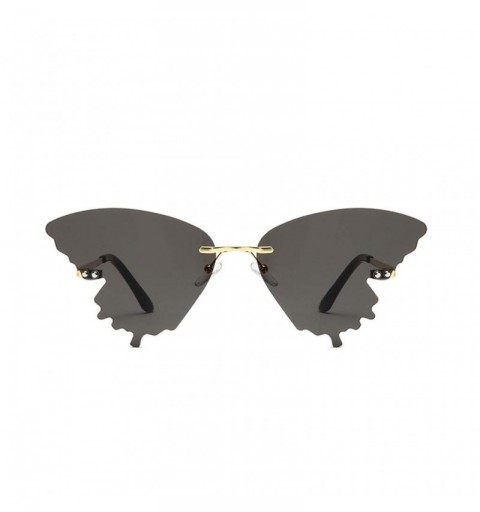 Wrap Sunglasses - Summer New Butterfly Sunglasses Gradient Butterfly Shape Frame - B - CM19064LTT3 $8.73