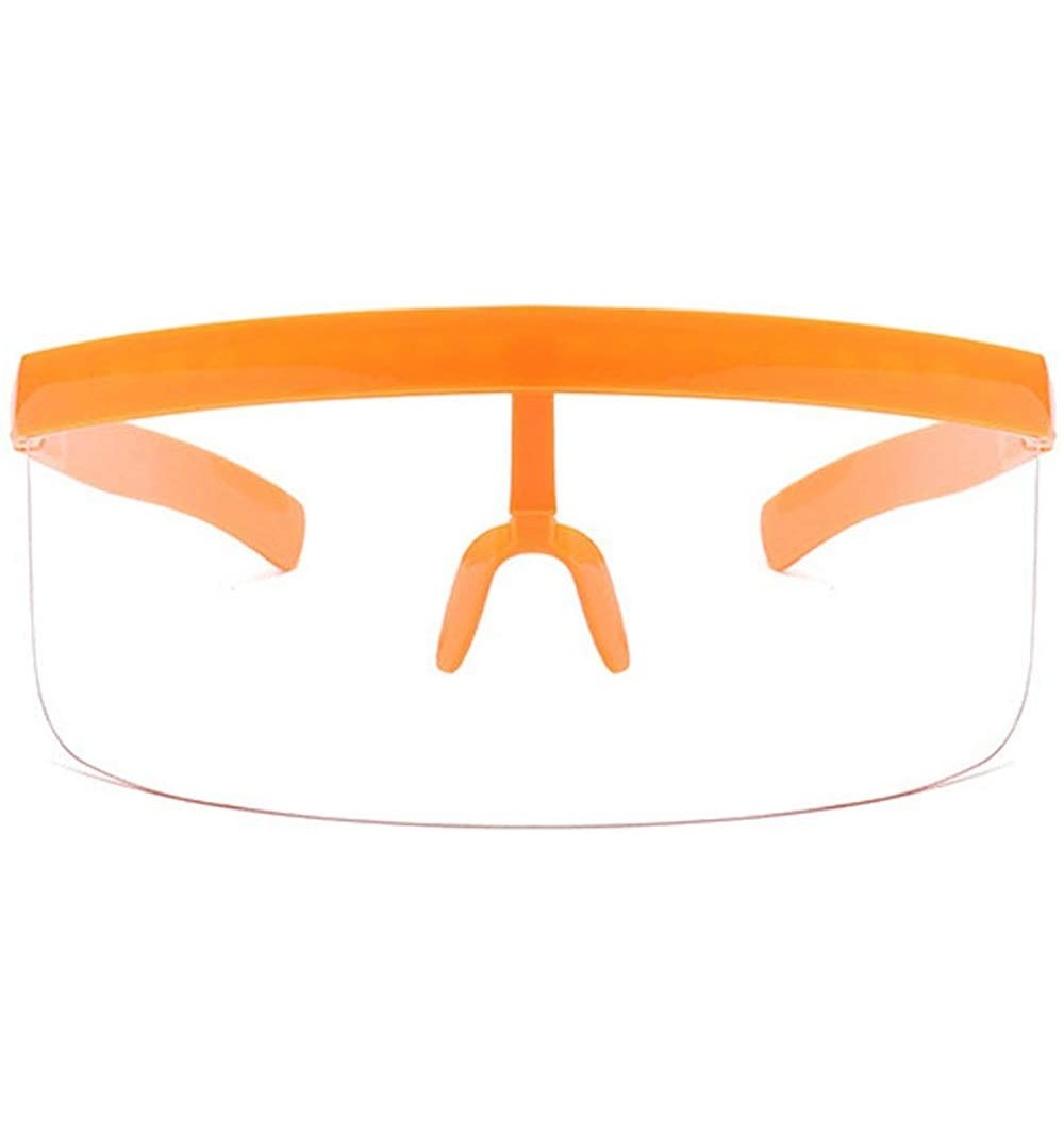 Futuristic Oversize Shield Visor Sunglasses Flat Top Mirrored Mono Lens ...