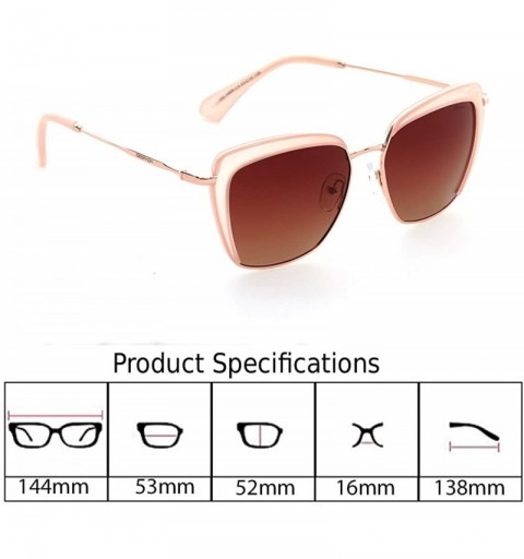 Sport Premium Women's Designer Fashion Cat Eye Over-Sized Polarized Sunglasses with UV Lenses - Made in Italy - Blush - CF189...