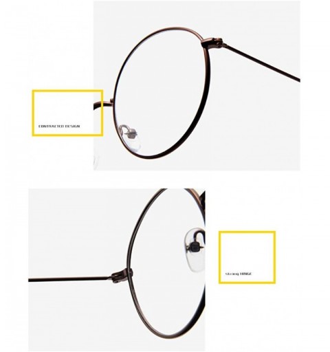 Oversized Retro Oversized classic Metal Frame for Men Women clear lens Eyewear - Color 2 - CL18MDL67GN $12.35