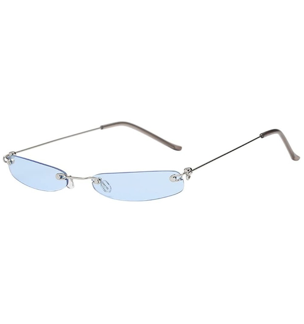 Rectangular Vintage Sunglasses Rectangular Eyewear - E - C0190HY3K6Z $11.46