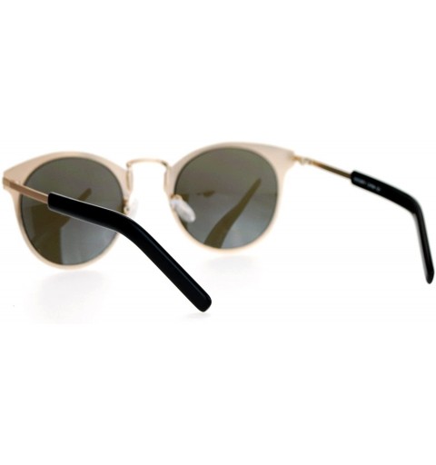 Wayfarer Futuristic Metal Horn Rim Hipster Horned Sunglasses - Gold Blue - C112CJL0X51 $13.02