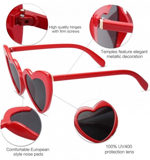 Goggle Heart Shaped Sunglasses Clout Goggle Vintage Cat Eye Mod Style Retro Glasses Kurt Cobain SJ2062 - CS18K6CKT27 $10.53