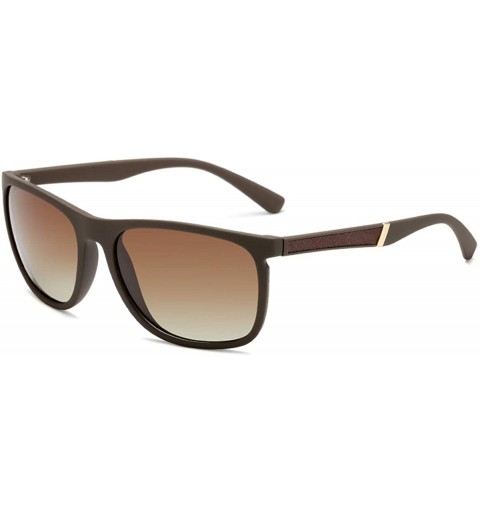 Semi-rimless Unisex Polarized Sunglasses Vintage Nylon Frame Sun Glasses For Men Women CHQJ020 - Coffee - CW18YH2STEZ $18.41