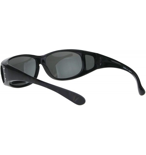 Rectangular Polarized Rhinestone Geo Pattern 55mm Rectangular Plastic Fit Over Sunglasses - Purple - C718IR5D6T4 $31.89