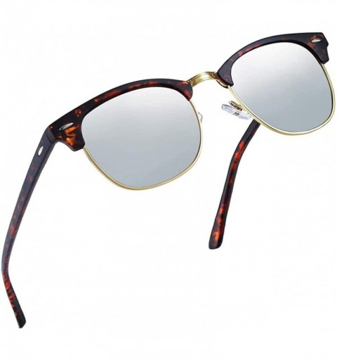 Sport Semi Rimless Polarized Sunglasses Women Men Retro Brand Sun Glasses - Leopard Silver - CM18GAHI494 $22.55