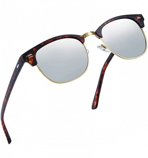 Sport Semi Rimless Polarized Sunglasses Women Men Retro Brand Sun Glasses - Leopard Silver - CM18GAHI494 $12.05