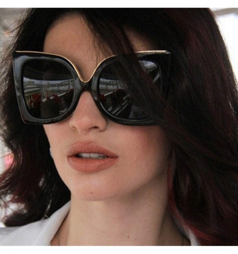 Goggle Acetate Frame Gradient Lens Sunglasses for Women Goggles UV400 - C1 White Gray - CG198KHT7S4 $12.36