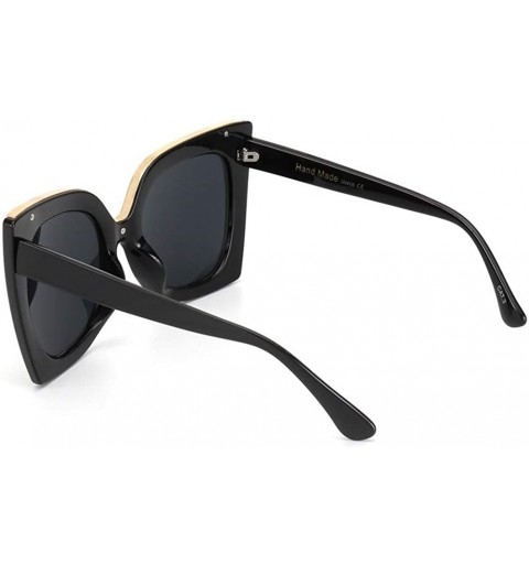 Goggle Acetate Frame Gradient Lens Sunglasses for Women Goggles UV400 - C1 White Gray - CG198KHT7S4 $12.36