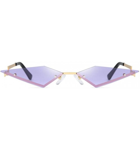 Square Sunglasses Irregular Man Women Cat Eye Glasses Shades Vintage Retro - Purple - C41905A934I $8.42