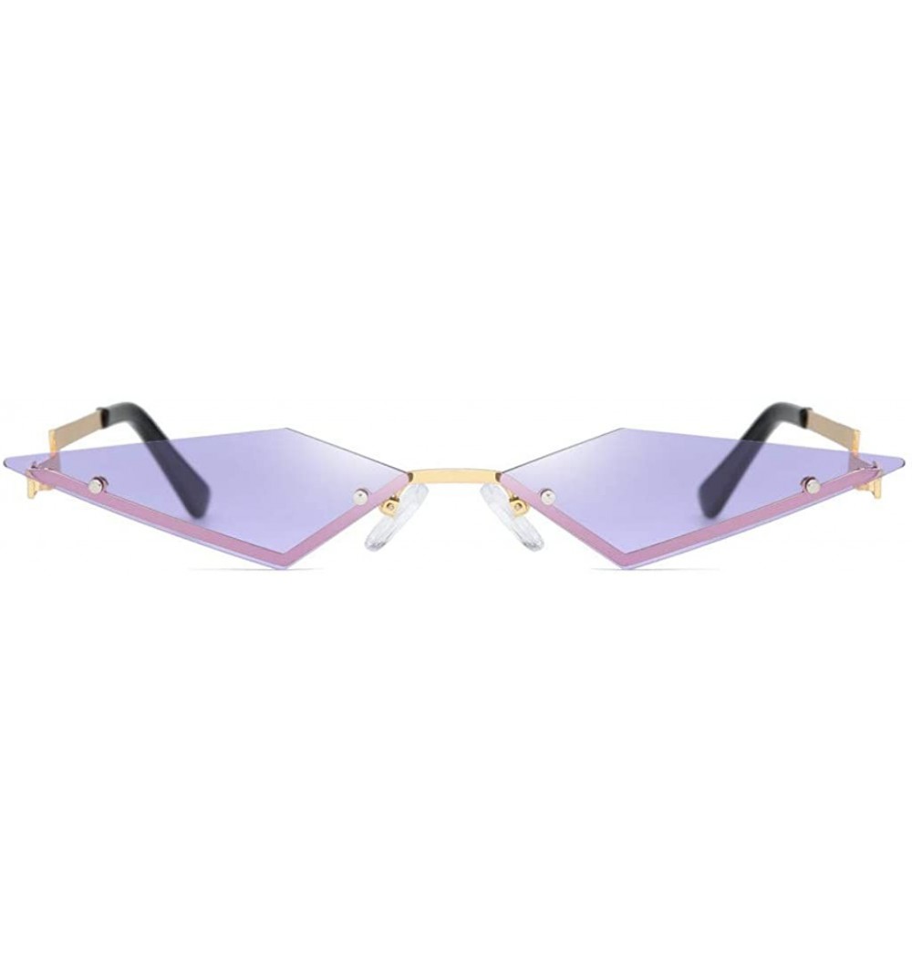 Square Sunglasses Irregular Man Women Cat Eye Glasses Shades Vintage Retro - Purple - C41905A934I $8.42