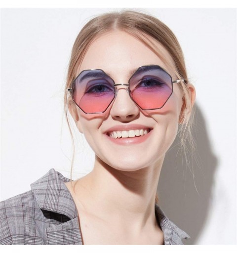 Semi-rimless Delicate Metal Frame Hipster Small Polygon Women Men Vintage Eye Sunglasses Retro Eyewear - C - CH196QXCGQG $8.43
