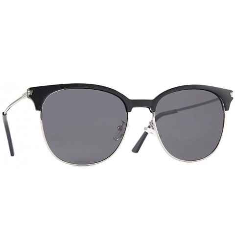 Round Men's TR90 polarizer fashion sunglasses outdoor sun protection riding tide sunglasses - Sand Black Grey C2 - CZ1905KXC6...