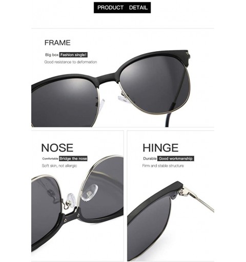 Round Men's TR90 polarizer fashion sunglasses outdoor sun protection riding tide sunglasses - Sand Black Grey C2 - CZ1905KXC6...