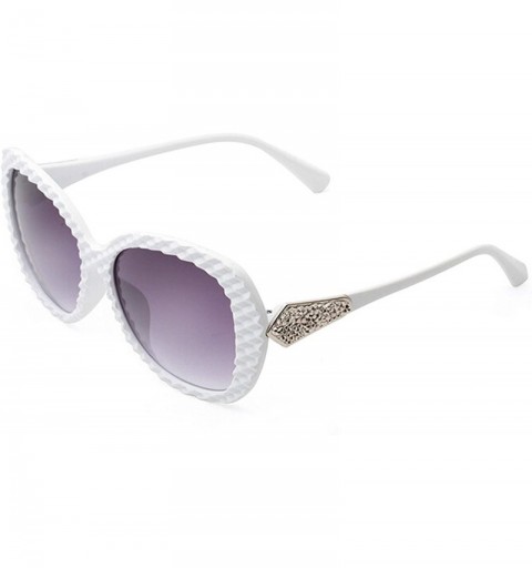 Wrap Sunglasses Vintage Bifocal Lens Sunglasses for Women Lattice Frame - White - CM18TTU7WXK $15.85
