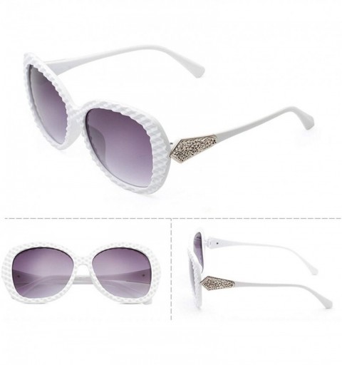 Wrap Sunglasses Vintage Bifocal Lens Sunglasses for Women Lattice Frame - White - CM18TTU7WXK $15.85