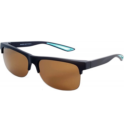 Rectangular Fit Over Polarized Sunglasses Driving Clip on Sunglasses to Wear Over Prescription Glasses - Black-blue-brown - C...