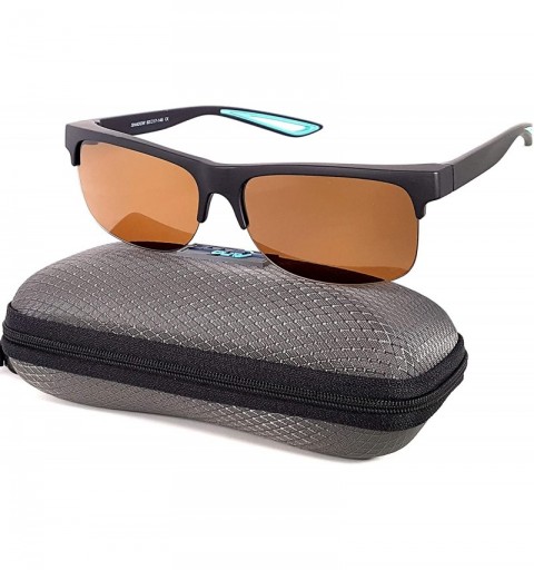 Rectangular Fit Over Polarized Sunglasses Driving Clip on Sunglasses to Wear Over Prescription Glasses - Black-blue-brown - C...