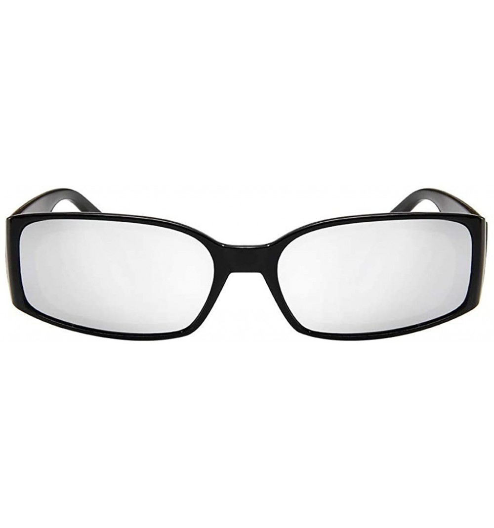 Goggle Unisex Lightweight Fashion Sunglasses Acetate Frame Mirrored Polarized Lens Glasses - Silver - CJ18TELDYHK $11.31