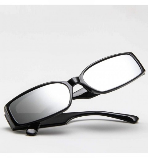Goggle Unisex Lightweight Fashion Sunglasses Acetate Frame Mirrored Polarized Lens Glasses - Silver - CJ18TELDYHK $11.31