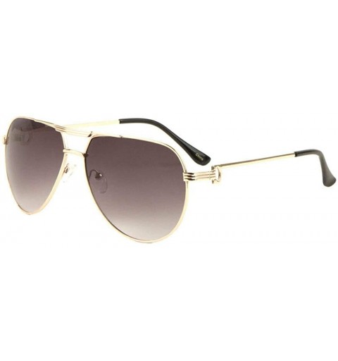 Rectangular Marquis Luxury Retro Pilot Aviator Sunglasses - Gold & Black Frame - C818WHO2UWO $10.53