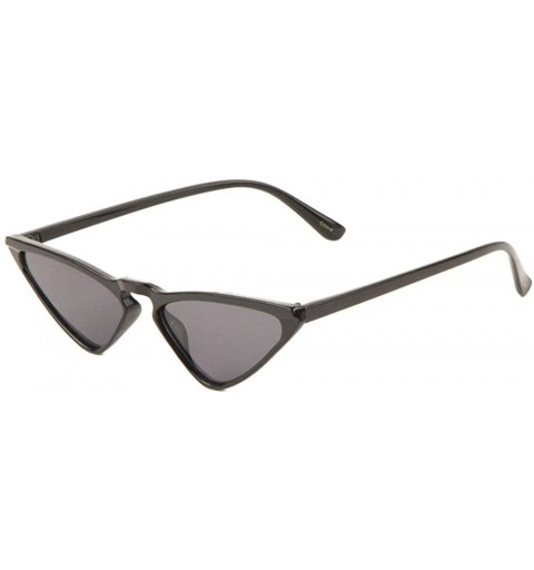 Cat Eye Retro Wide Triangular Cat Eye Sunglasses - Black - C31987EXSTH $11.51