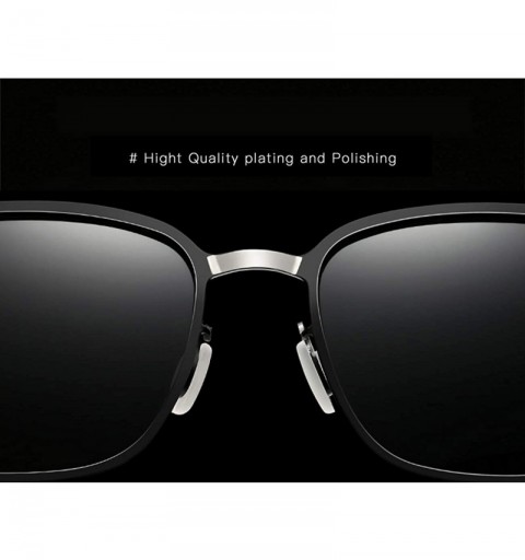 Square Polarized Sunglasses for Men Women-Classic Style - Metal Frame UV Protection 8080 - Blue - C9198XSX8LH $10.08