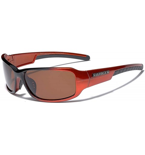 Rectangular Driving Fishing Polarized Wrap Around Sports Sunglasses - Orange - CQ11OXK1SZL $14.30