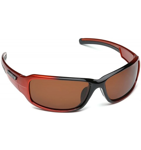 Rectangular Driving Fishing Polarized Wrap Around Sports Sunglasses - Orange - CQ11OXK1SZL $14.30