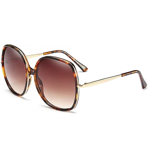 Square 70s Super Oversize Square Sunglasses for Women Vintage Rectangular Plastic Frame - Pink+brown - CL18XUAY3TN $30.13