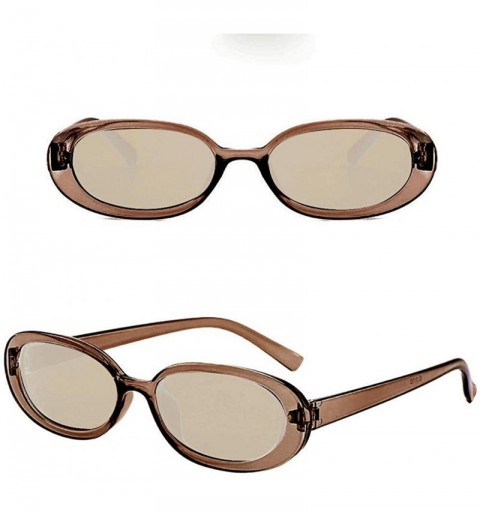 Oversized Unisex Fashion Small Frame Sunglasses Vintage Retro Irregular Shape Sun Glasses - Multicolor G - CI190OIT2GE $10.79