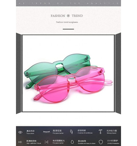 Rimless One Piece Rimless Sunglasses Transparent Candy Color Eyewear - Red - C818TNNOQ73 $7.85