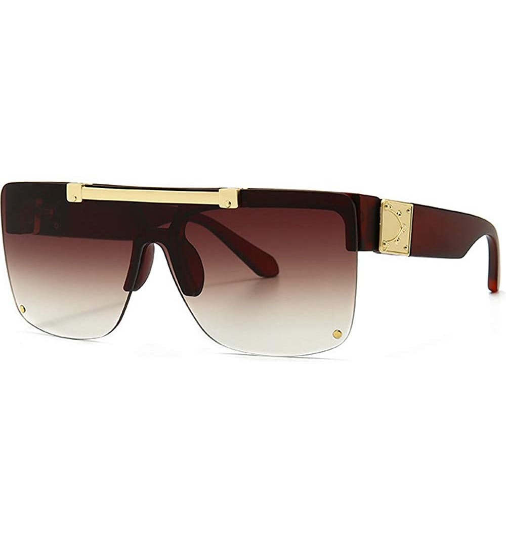 Rimless Square sunglasses flip up sunglasses for men women retro Rimless sunglasses uv400 protection - 6 - CH193LLXL84 $16.83
