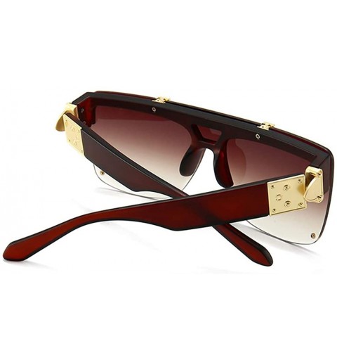 Rimless Square sunglasses flip up sunglasses for men women retro Rimless sunglasses uv400 protection - 6 - CH193LLXL84 $16.83