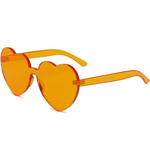 Rimless Fashion Rimless One Piece Clear Lens Color Candy Sunglasses - Orange - C218EROUO3O $10.53